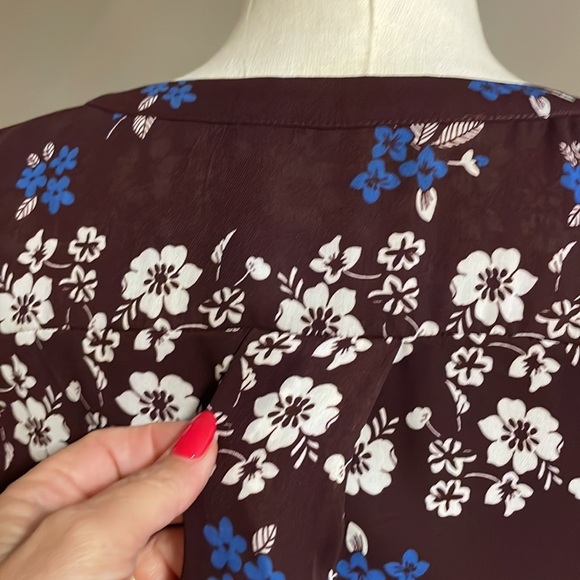 PARKER NYC Swing style dress / tunic Cordovan Acacia print teared bottom size SM - Picture 10 of 16